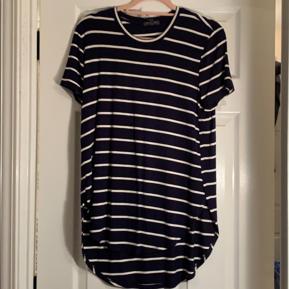 Navy high-low shirt